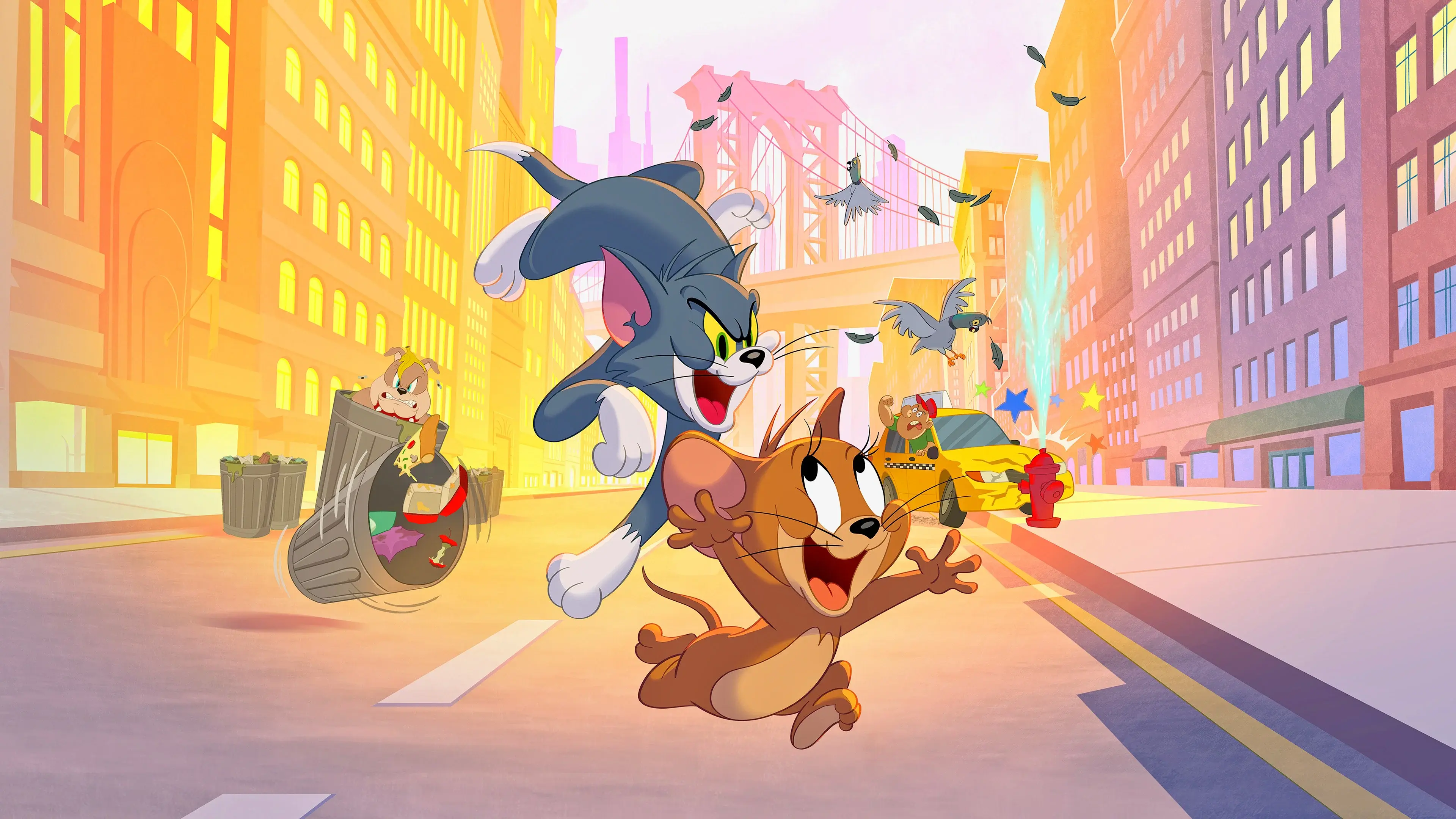 Tom and Jerry in New York backdrop