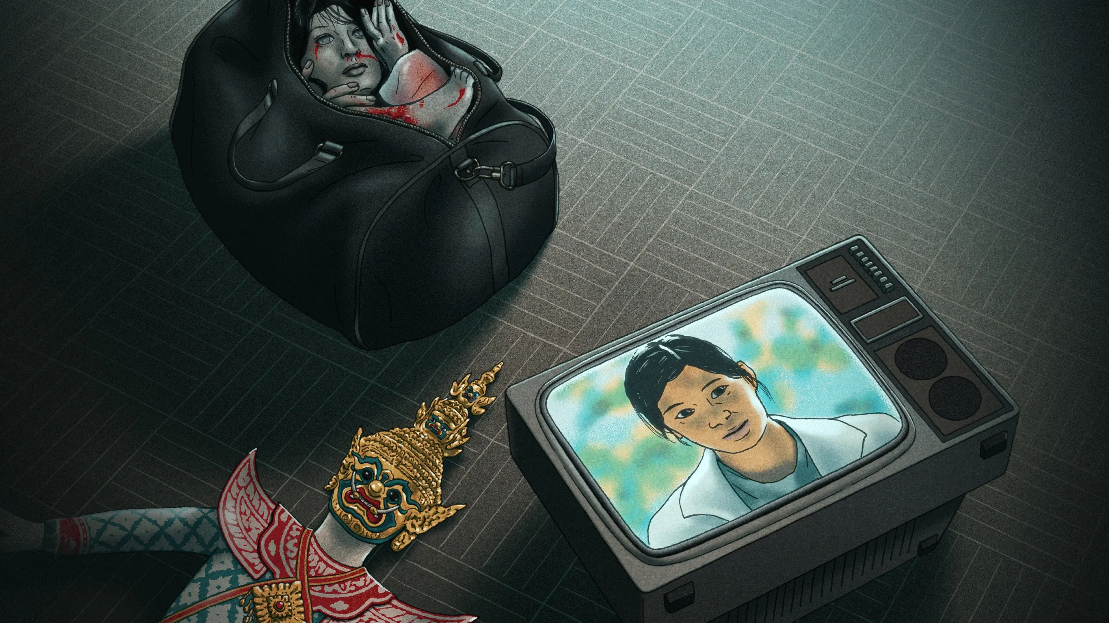 Three backdrop
