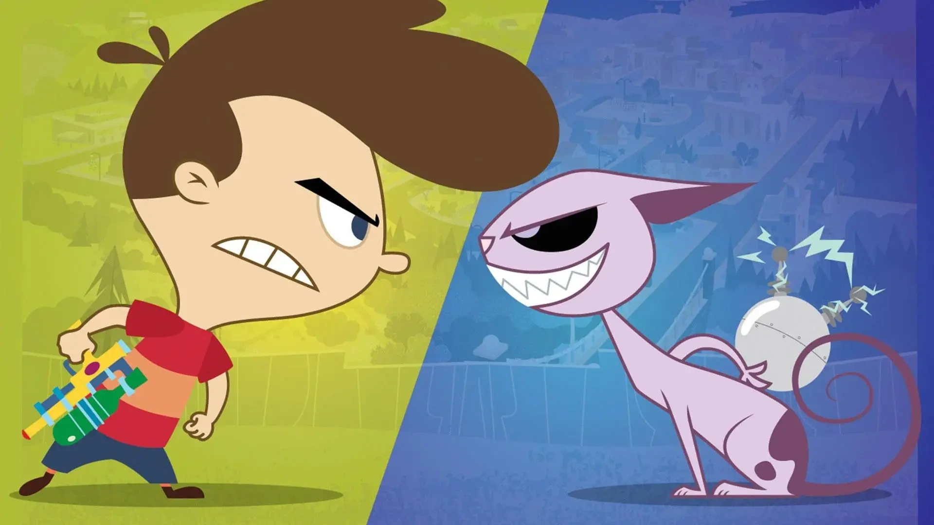 Kid vs. Kat backdrop